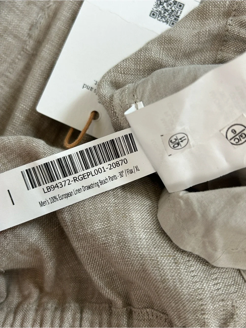 Quince Beige Linen Drawstring Pants